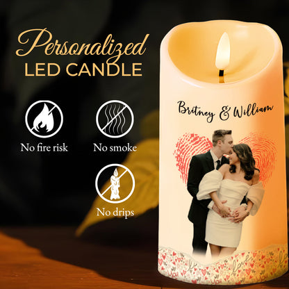 You Are My Person, My Favorite Place Is Next To You With Hearts - Personalized Custom LED Candle - CPL096_LECA