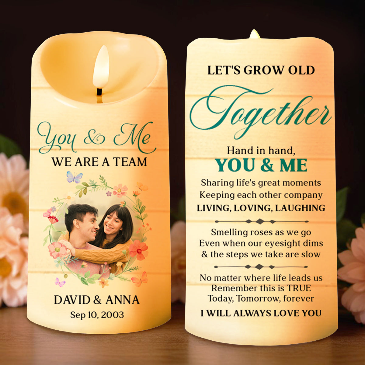 You And Me, A Lifetime Of Loving And Laughing Together - Personalized Custom LED Candle - CPL097_LECA