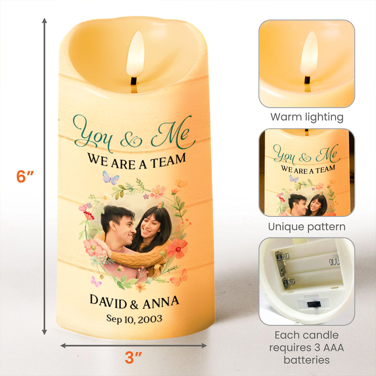 You And Me, A Lifetime Of Loving And Laughing Together - Personalized Custom LED Candle - CPL097_LECA