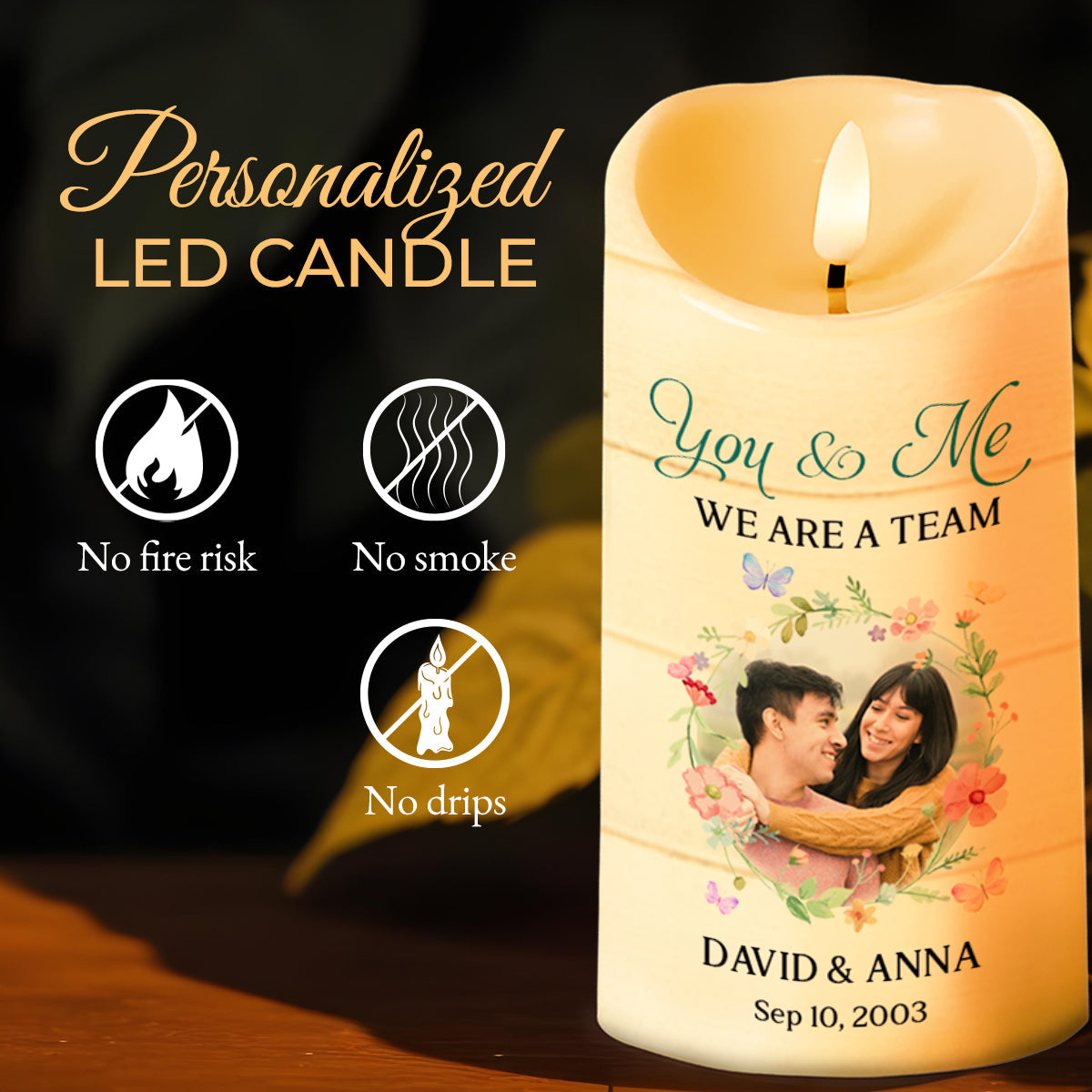 You And Me, A Lifetime Of Loving And Laughing Together - Personalized Custom LED Candle - CPL097_LECA