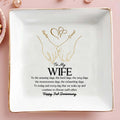 To My Wife, Celebrating Our Love and Dedication - Personalized Custom Jewelry Dish - CPL098_SCRD