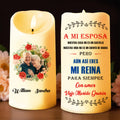 Eres Mi Reina Para Siempre With Roses And Laurels Design - Personalized Custom LED Candle - CPL107_LECA