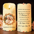 Forever Love and Adventure With Flowers and Passports - Personalized Custom LED Candle - CPL109_LECA