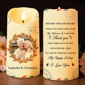 Forever Love and Adventure With Flowers and Passports - Personalized Custom LED Candle - CPL109_LECA