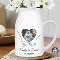 Capture Your Precious Moments On Heart Design Vase - Personalized Ceramic Flower Vase