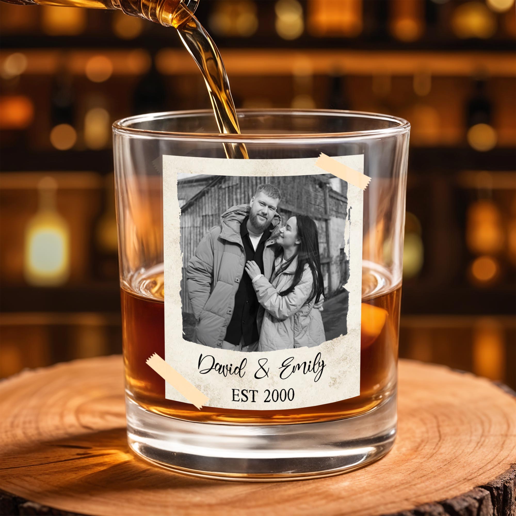 Capture Treasured Moments, Whiskey Glass - Personalized Custom Whiskey Glass - CPL1127_RWG