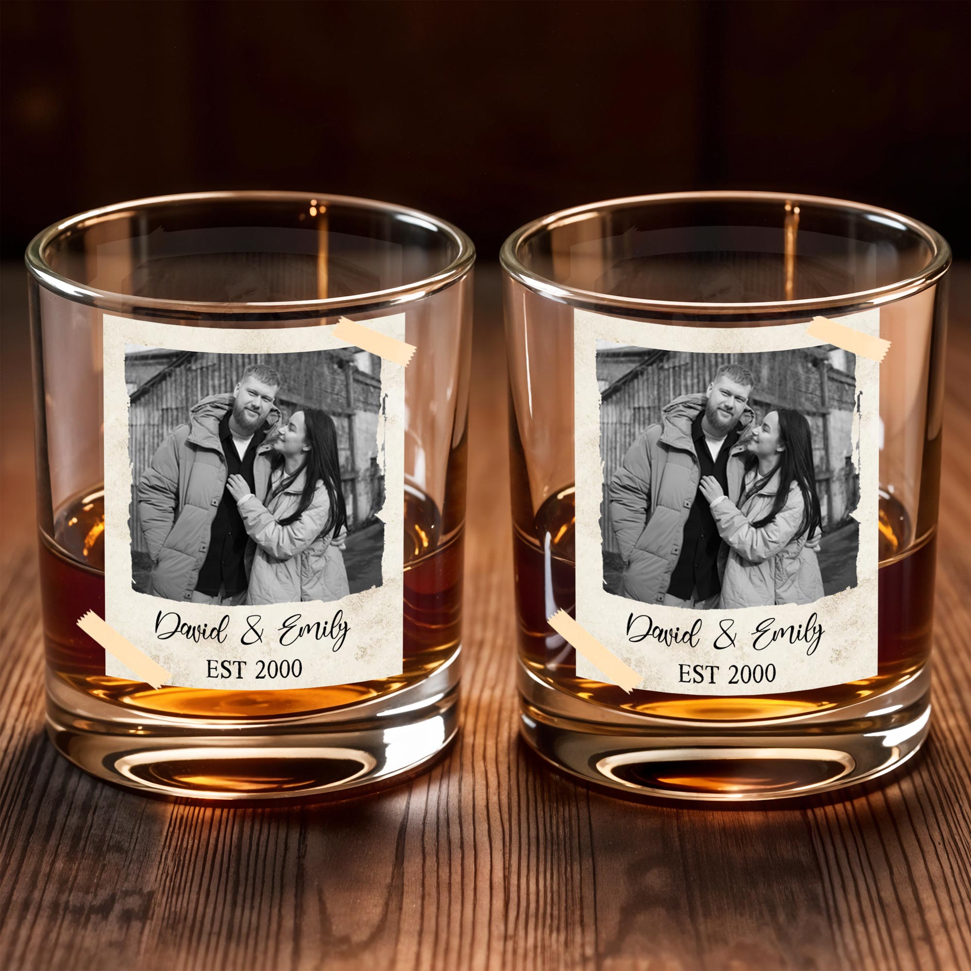 Capture Treasured Moments, Whiskey Glass - Personalized Custom Whiskey Glass - CPL1127_RWG