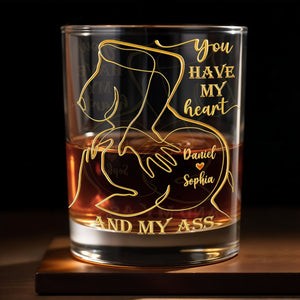 You Have My Heart, Romantic Gesture Design - Personalized Custom Whiskey Glass - CPL1143_RWG