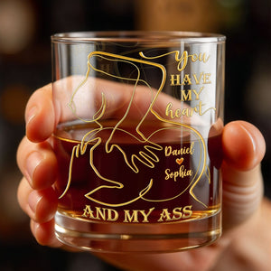 You Have My Heart, Romantic Gesture Design - Personalized Custom Whiskey Glass - CPL1143_RWG