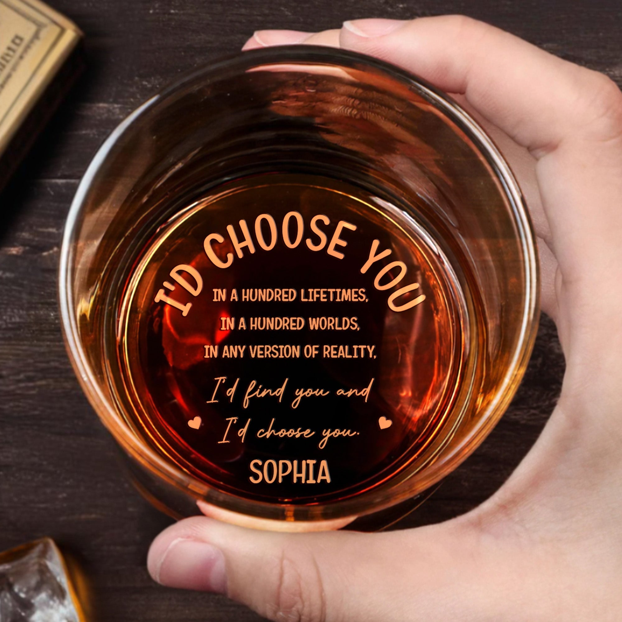 I'd Choose You In Any Version Of Reality - Personalized Engraved Whiskey Glass - CPL1145_EWG