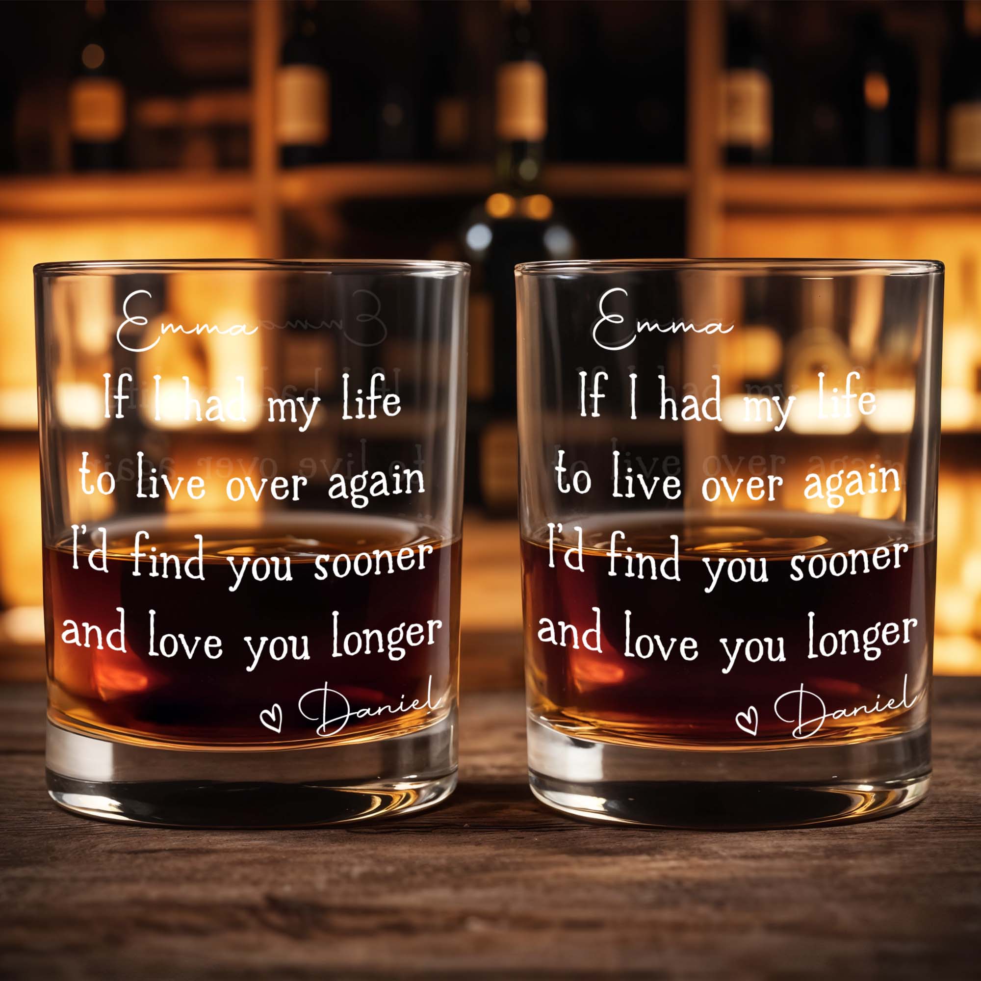 If I Had My Life To Live Over Again I'd Find You Sooner - Personalized Custom Whiskey Glass - CPL1165_RWG