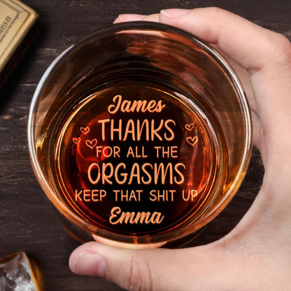 Thanks For All The Effort, Hearts Design - Personalized Engraved Whiskey Glass - CPL1184_EWG