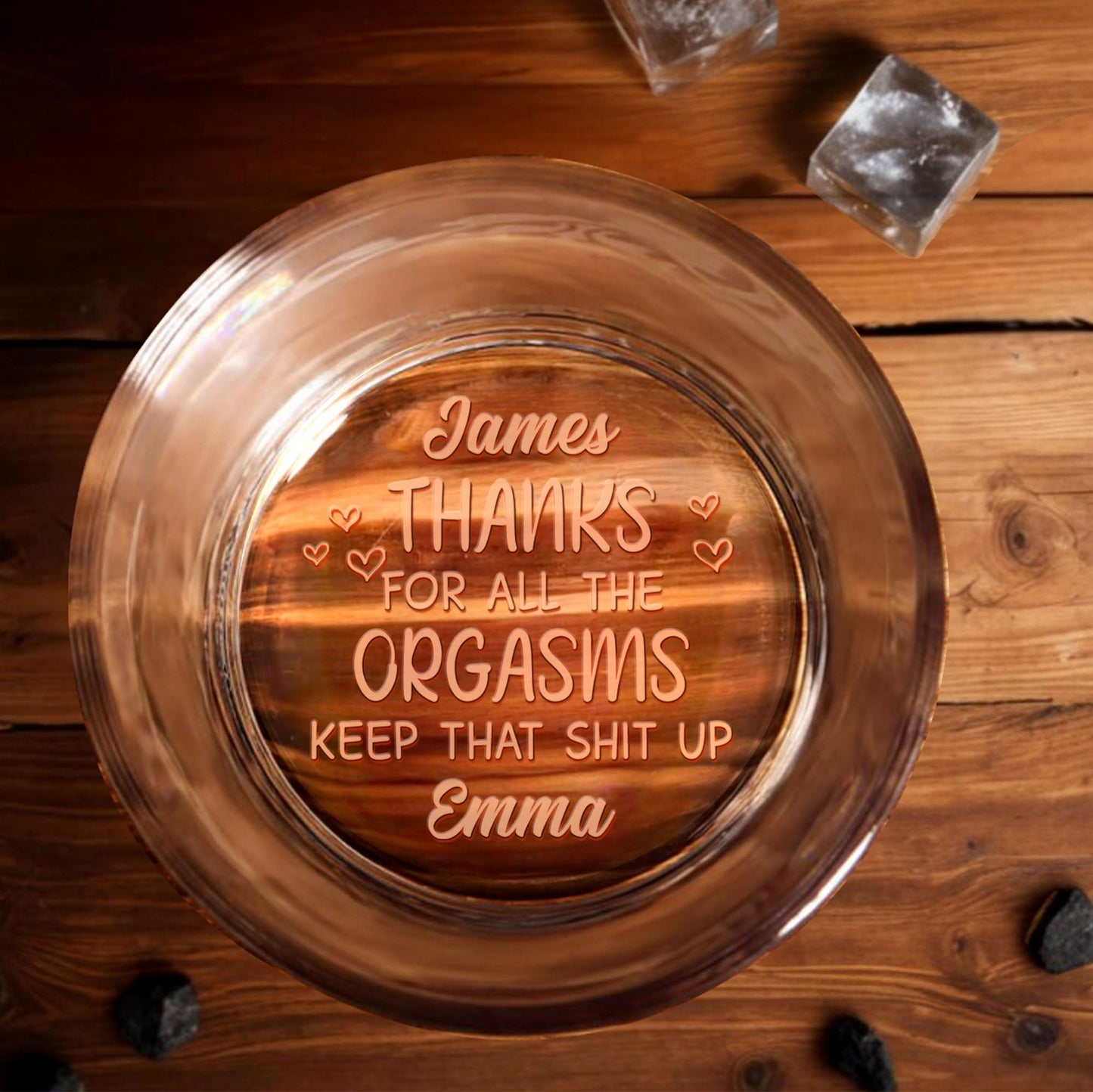 Thanks For All The Effort, Hearts Design - Personalized Engraved Whiskey Glass - CPL1184_EWG