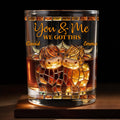 You & Me, We Got This Mosaic Cows Glass - Personalized Custom Whiskey Glass - CPL1199_RWG