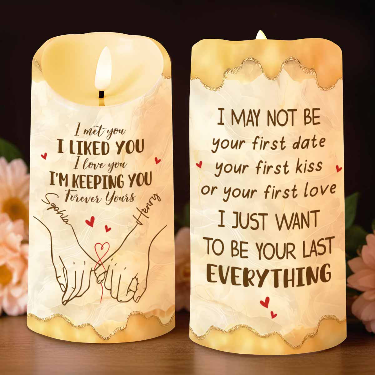 I Met You I Liked You I Love You I'm Keeping You - Personalized Custom LED Candle - CPL1233_LECA