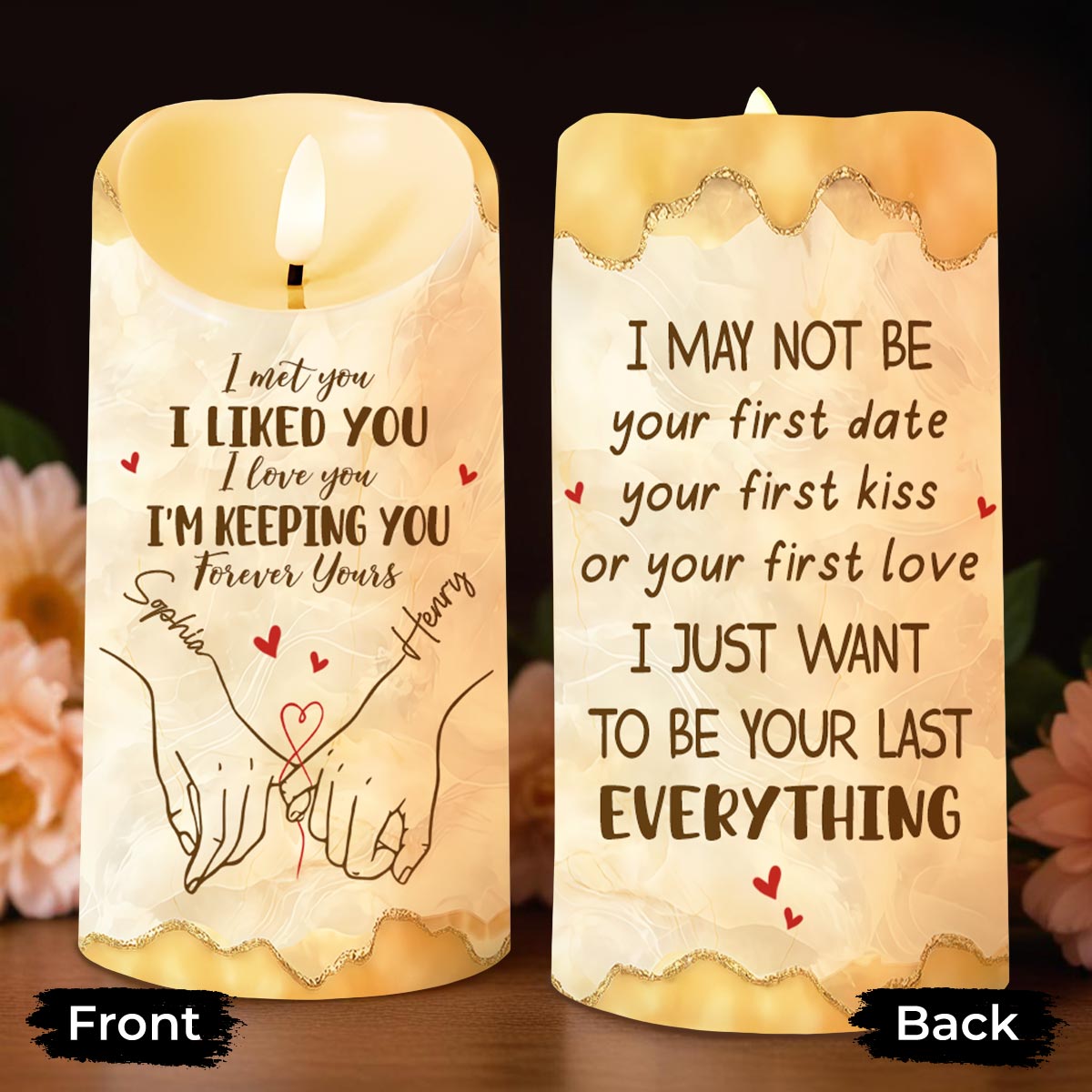 I Met You I Liked You I Love You I'm Keeping You - Personalized Custom LED Candle - CPL1233_LECA