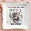 I Love You for Who You Are, Couple Embrace - Personalized Custom Jewelry Dish, Square Ceramic Dish - CPL1244_SCRD