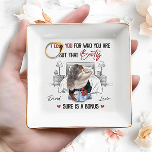I Love You for Who You Are, Couple Embrace - Personalized Custom Jewelry Dish, Square Ceramic Dish - CPL1244_SCRD