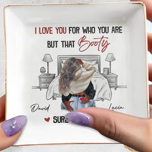 I Love You for Who You Are, Couple Embrace - Personalized Custom Jewelry Dish, Square Ceramic Dish - CPL1244_SCRD