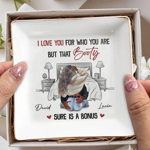 I Love You for Who You Are, Couple Embrace - Personalized Custom Jewelry Dish, Square Ceramic Dish - CPL1244_SCRD