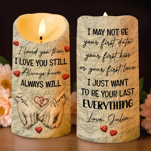 I Loved You Then, I Love You Still, Holding Hands - Personalized Custom LED Candle - CPL1255_LECA