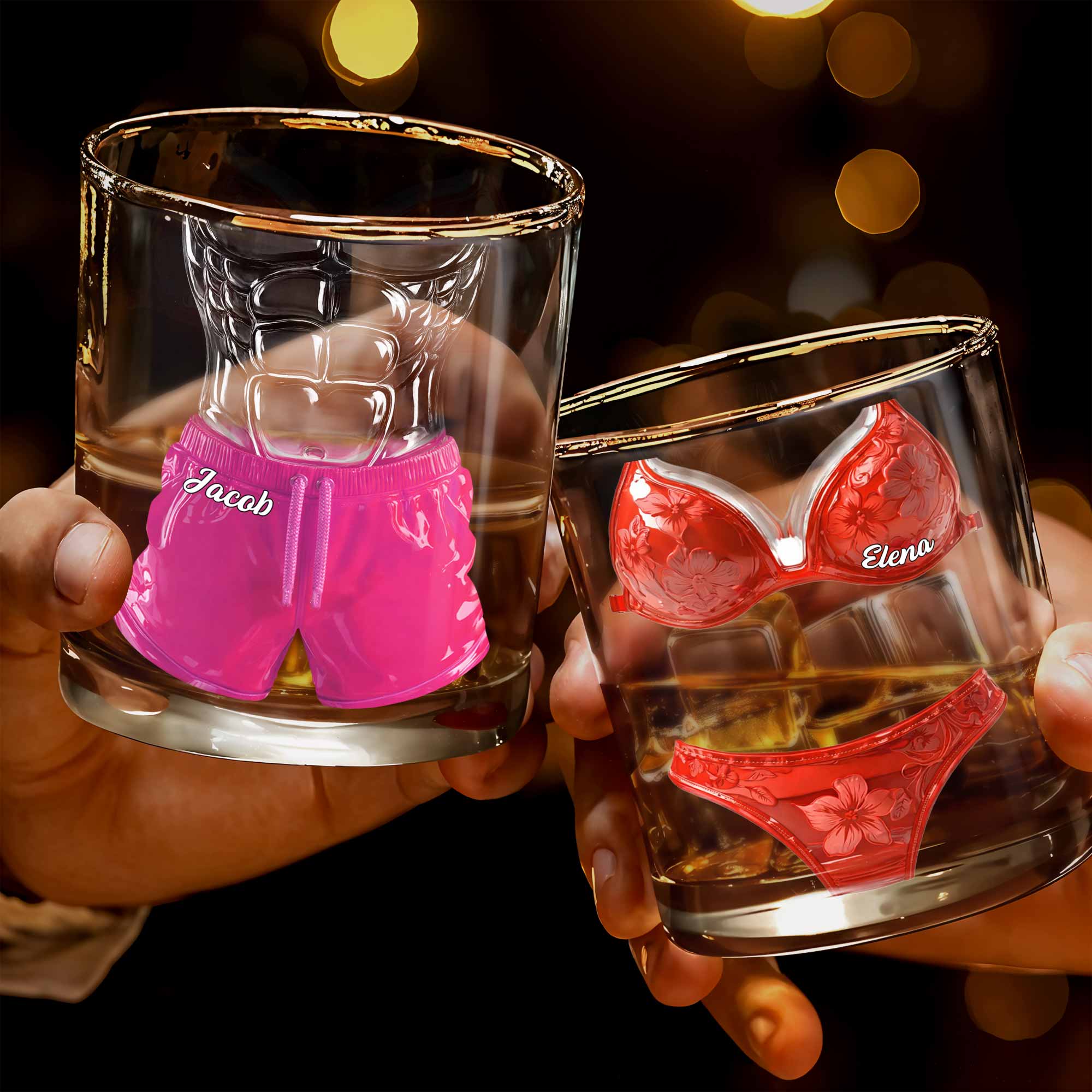 Customize With Your Own Message And Choose The Desired Name - Personalized Custom Whiskey Glass - CPL1273_RWG