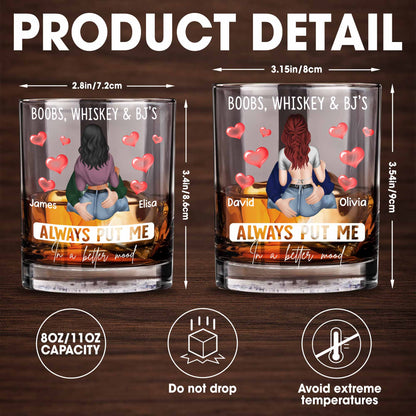Always Put Me In A Better Mood, Hearts, Romantic Couple - Personalized Custom Whiskey Glass - CPL1288_RWG