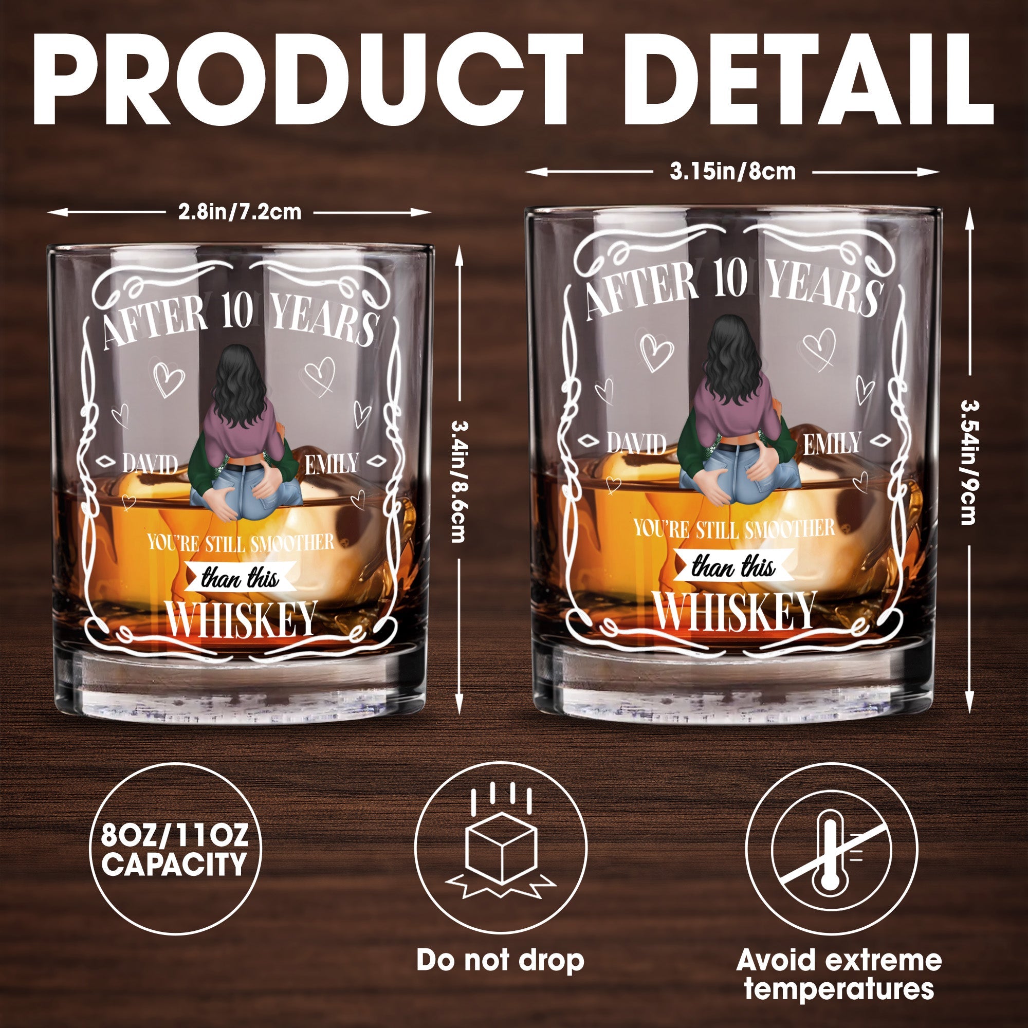 After 10 Years You're Still Smoother Than This Whiskey - Personalized Custom Whiskey Glass - CPL1289_RWG