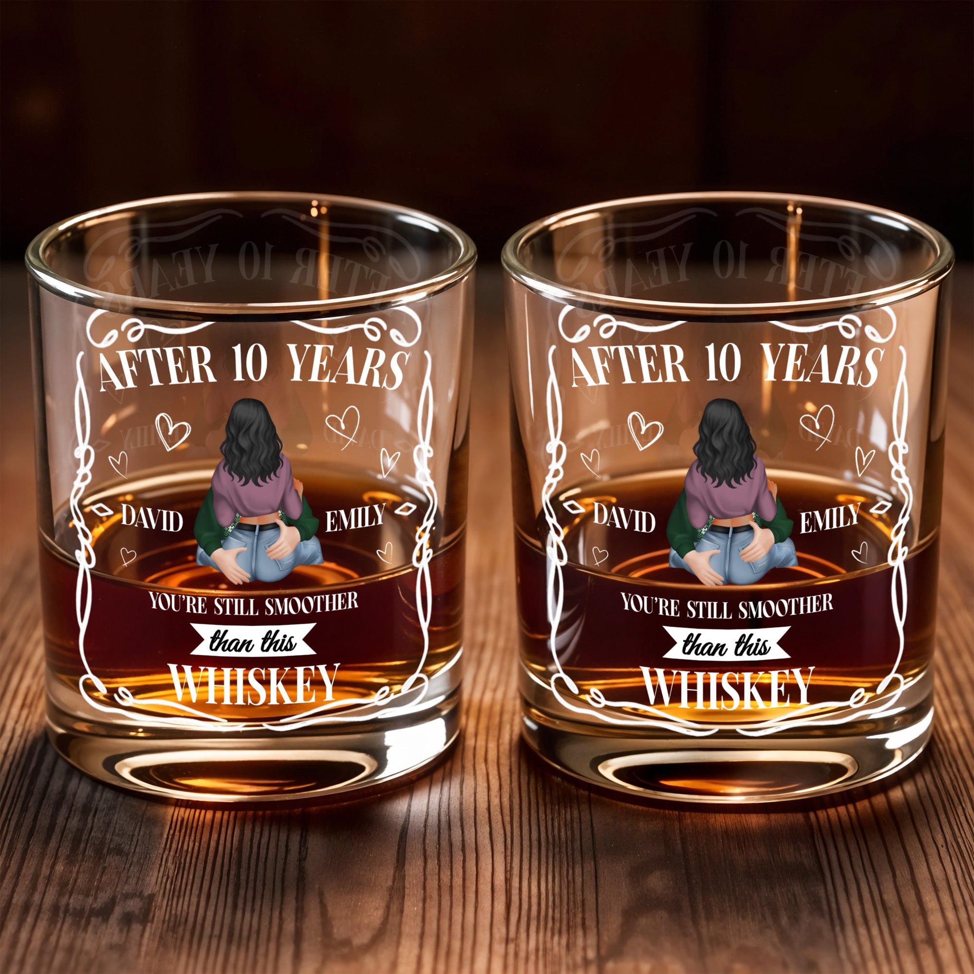 After 10 Years You're Still Smoother Than This Whiskey - Personalized Custom Whiskey Glass - CPL1289_RWG