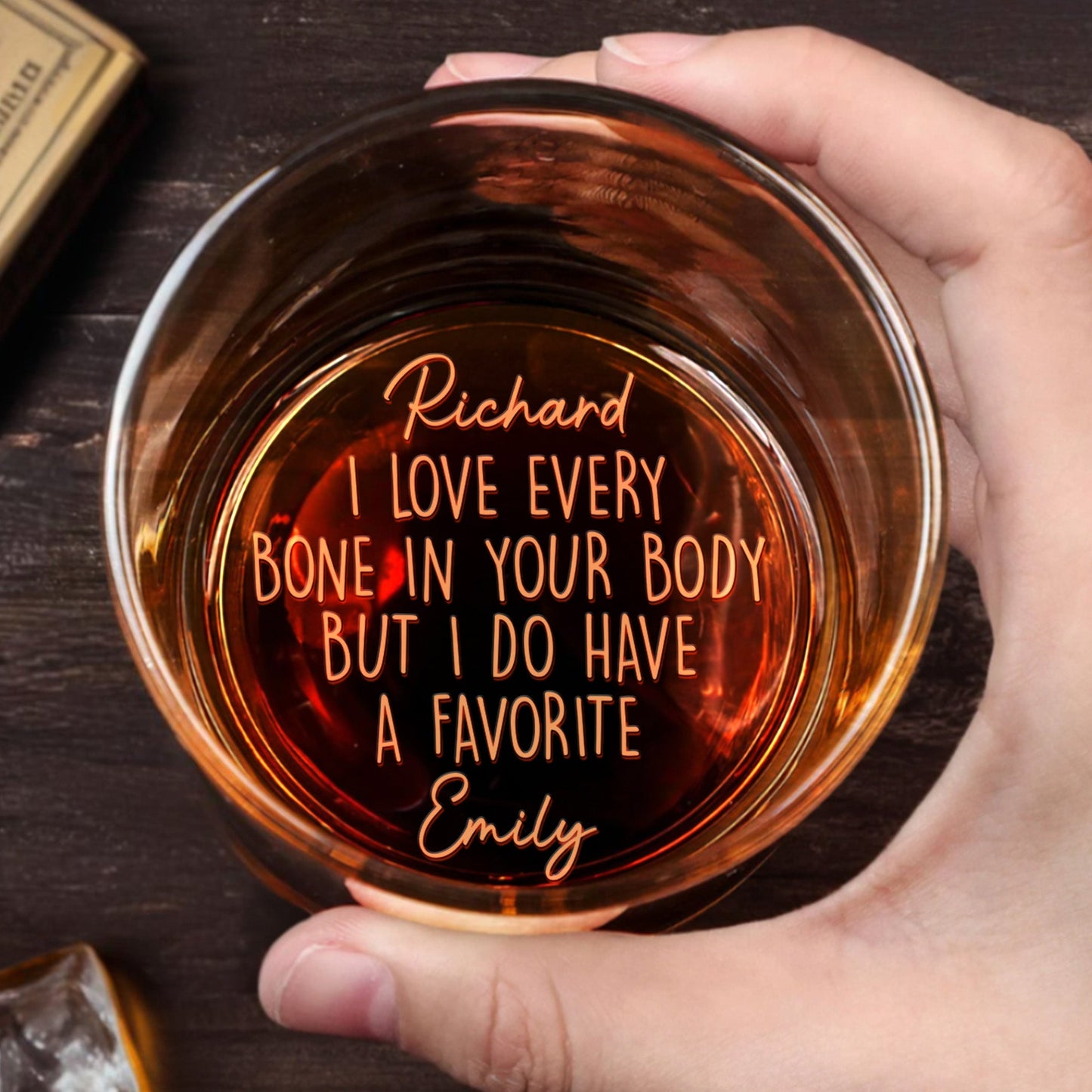 I Love Every Bone In Your Body, Favorite Love Message - Personalized Engraved Whiskey Glass - CPL1291_EWG