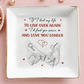 If I Had My Life To Live Over Again Holding Hands Hearts - Personalized Custom Jewelry Dish, Square Ceramic Dish - CPL1296_SCRD