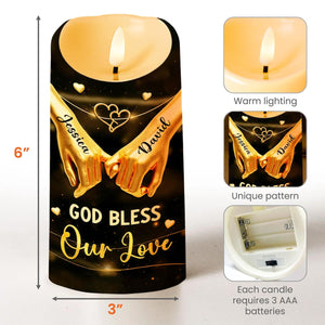 You Are The Light Of My World, Romantic Candle With Hands And Heart Design - Personalized Custom LED Candle - CPL1300_LECA