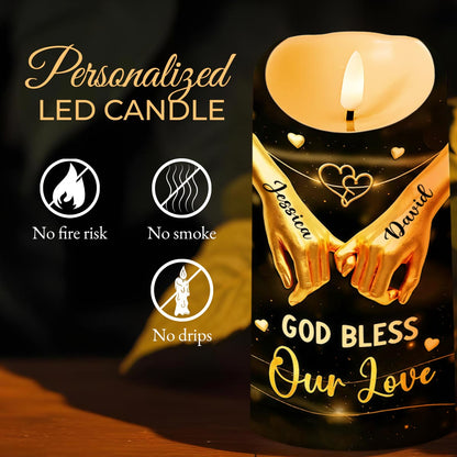 You Are The Light Of My World, Romantic Candle With Hands And Heart Design - Personalized Custom LED Candle - CPL1300_LECA