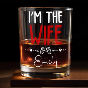 If I'm Too Drunk Bring Me To My Wife, Bow Ties And Hearts - Personalized Custom Whiskey Glass - CPL1310_RWG