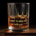 I Want To Grow Old With You, Tree Rings Design - Personalized Custom Whiskey Glass - CPL1334_RWG