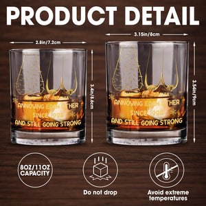 Annoying Each Other Since, Fishing Rods and Fish Design - Personalized Custom Whiskey Glass - CPL1335_RWG