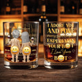 Together Forever, Elderly Couple With Wine Glasses - Personalized Custom Whiskey Glass - CPL1338_RWG