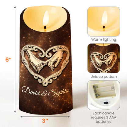 To My Husband You Are My Happily Ever After Holding Hands Heart - Personalized Custom LED Candle - CPL1364_LECA