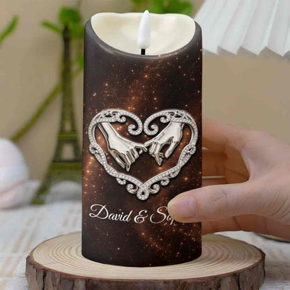 To My Husband You Are My Happily Ever After Holding Hands Heart - Personalized Custom LED Candle - CPL1364_LECA