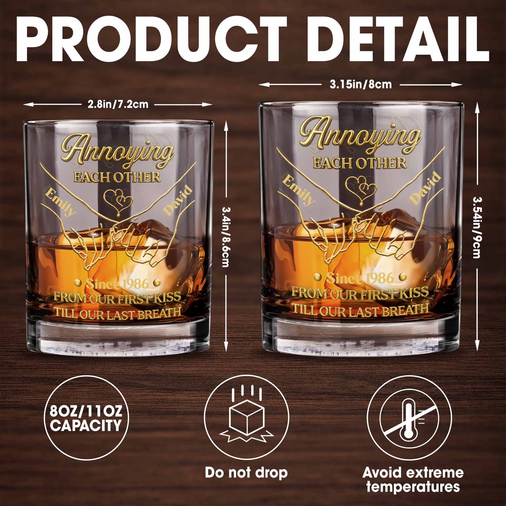 Annoying Each Other, Holding Hands Since - Personalized Custom Whiskey Glass - CPL1373_RWG
