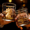 Thanks For All The Orgasms Embracing Gold Body - Personalized Custom Whiskey Glass - CPL1377_RWG