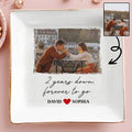 Two Years Down Forever To Go Custom Photo Heart - Personalized Custom Jewelry Dish, Square Ceramic Dish - CPL1459_SCRD