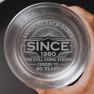 Annoying Each Other Since And Still Going Strong Retro Sun Frame - Personalized Engraved Whiskey Glass - CPL1549_EWG