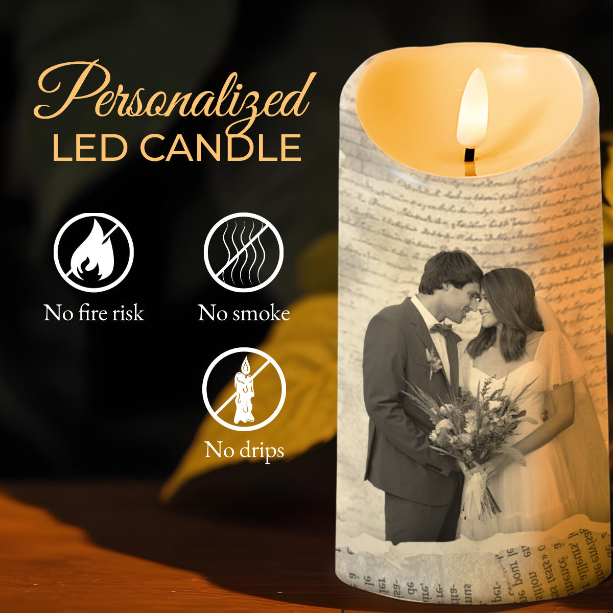 Eternal Love In Every Moment With Couple And Street Sign - Personalized Custom LED Candle - CPL162_LECA