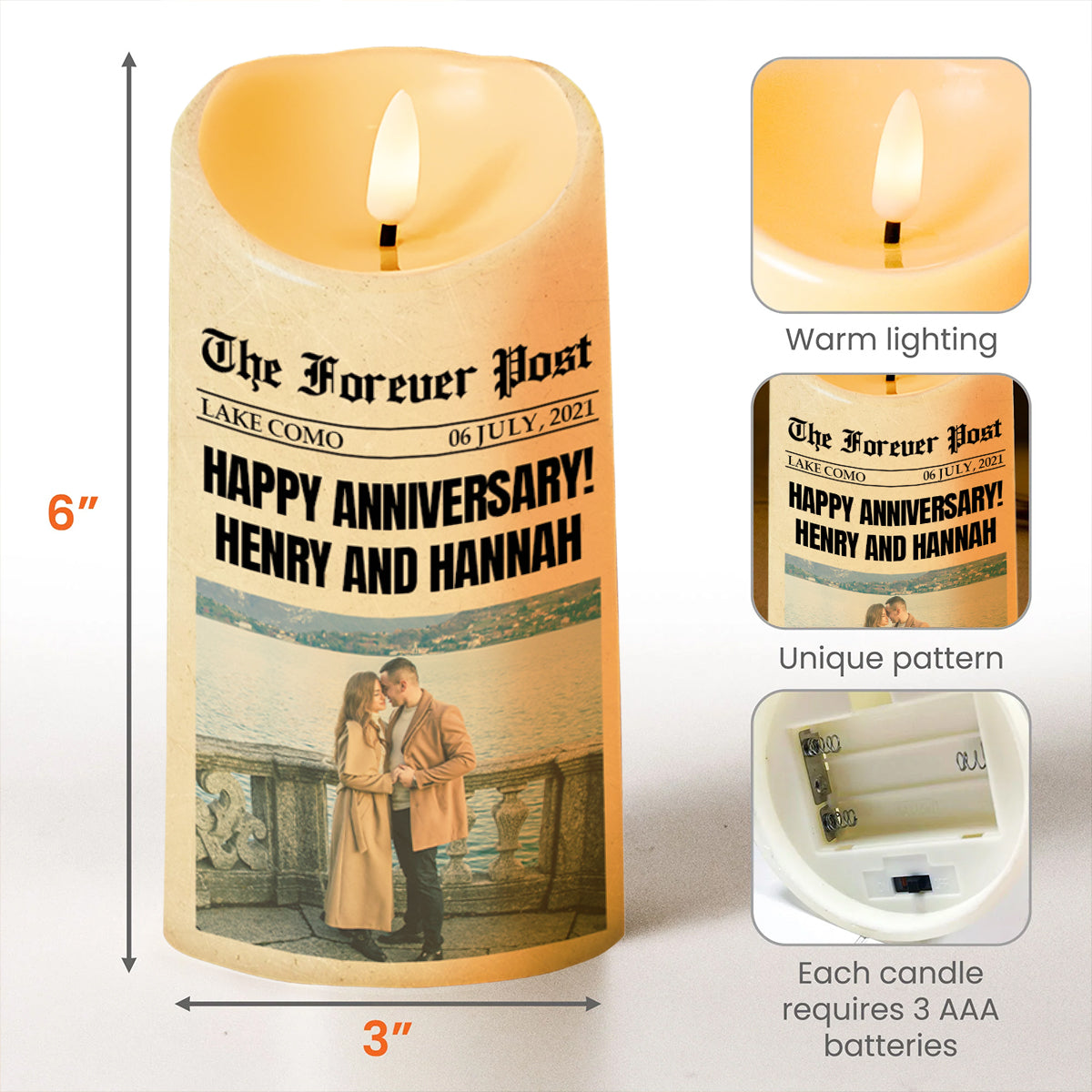 Once upon a time, blessed broken road led me straight to you love note - Personalized Custom LED Candle - CPL163_LECA
