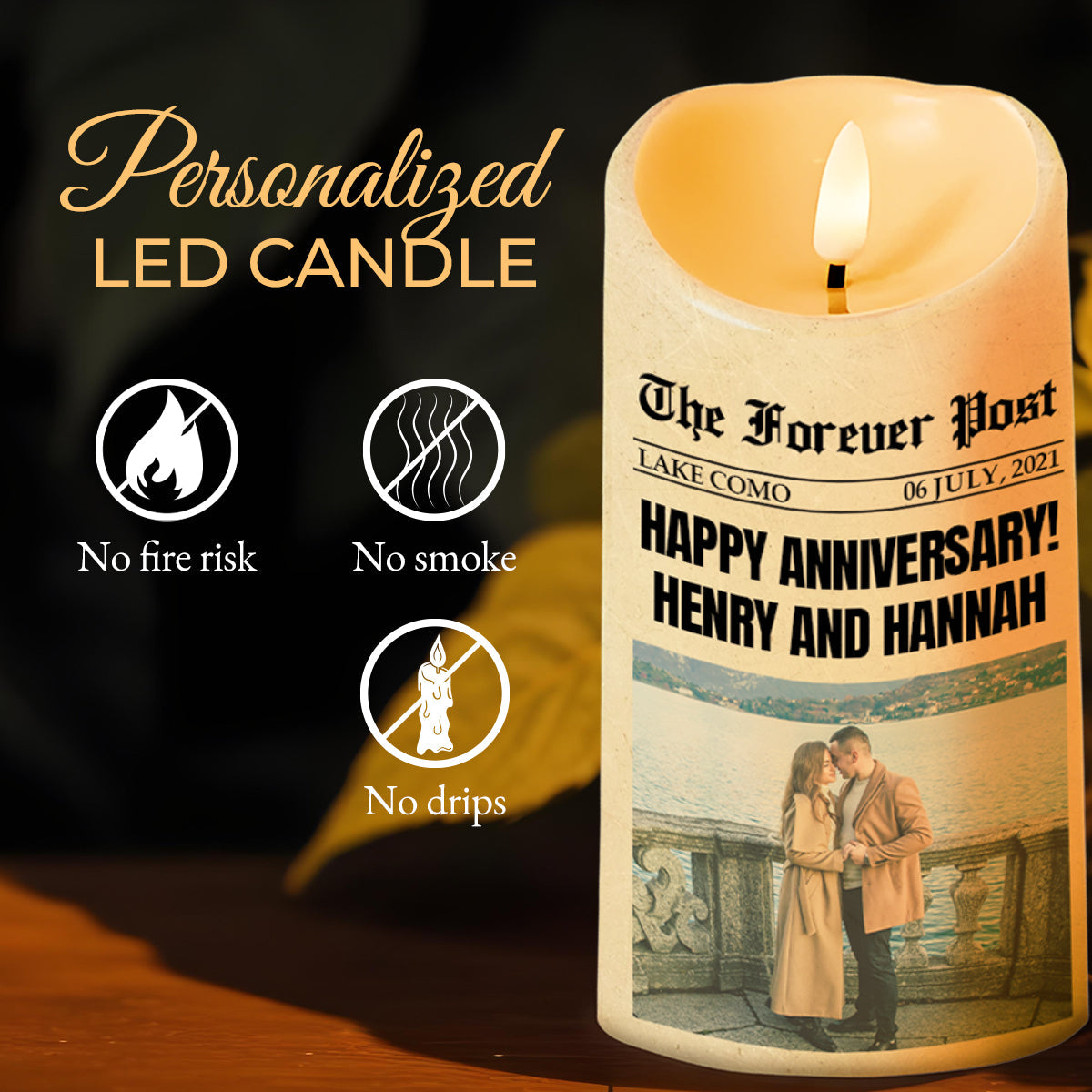 Once upon a time, blessed broken road led me straight to you love note - Personalized Custom LED Candle - CPL163_LECA