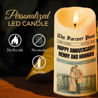 Once upon a time, blessed broken road led me straight to you love note - Personalized Custom LED Candle - CPL163_LECA