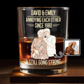 Annoying Each Other Since And Still Going Strong Custom Photo Portrait - Personalized Custom Whiskey Glass - CPL1654_RWG