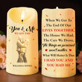 End Of Our Lives Together, Leaves and Dancing Couple - Personalized Custom LED Candle - CPL165_LECA