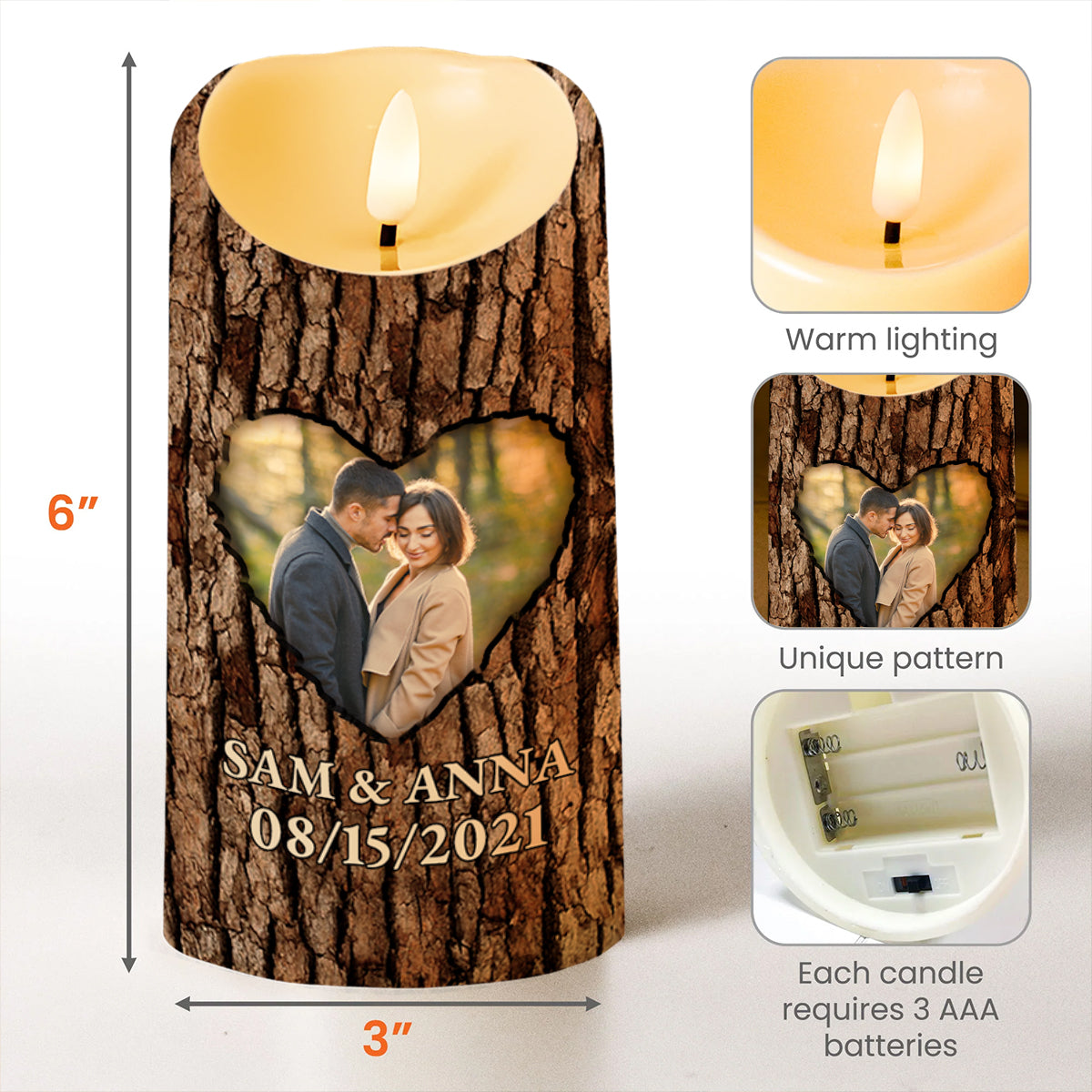Favorite Place In The World Next To You Heart Photo Design - Personalized Custom LED Candle - CPL175_LECA
